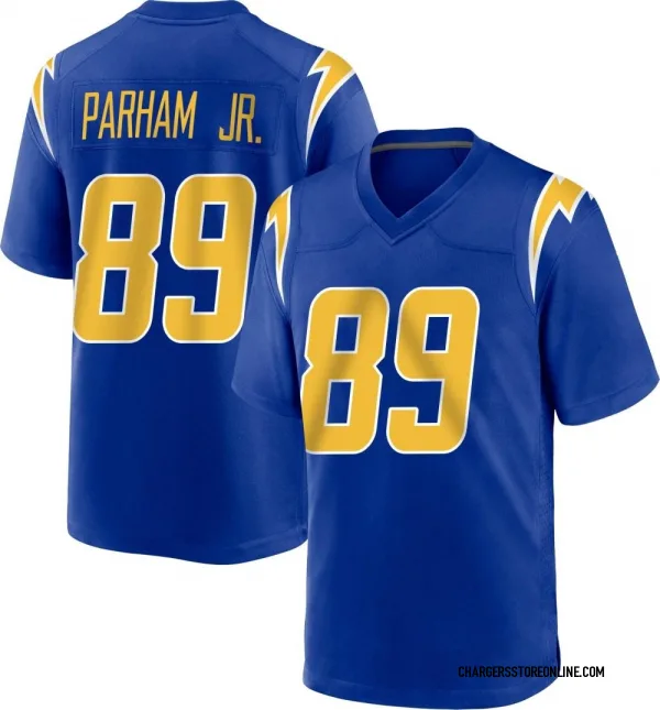 Lids Donald Parham Jr. Los Angeles Chargers Fanatics Authentic Game-Used  #89 White Jersey vs. Denver Broncos on January 8, 2023